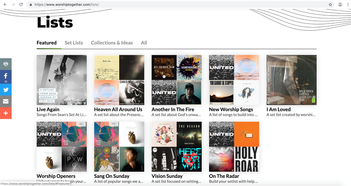 How To Use Lists on Worship Together